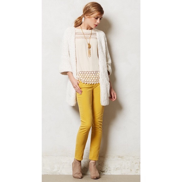 Ag Adriano Goldschmied Pants - AG Adriano Goldschmied Yellow Stevie Slim Cords 26